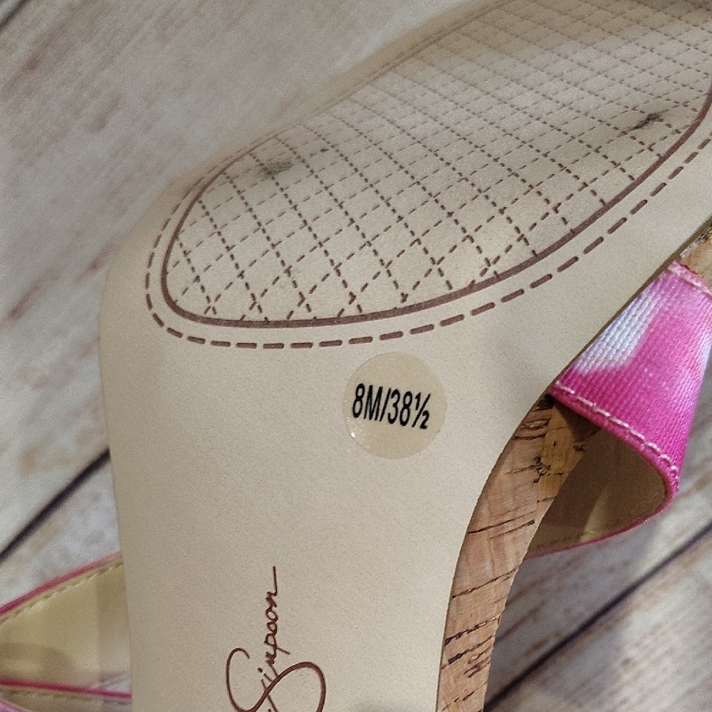 Jessica Simpson Pink and Tan Strappy Heels - Picture 5 of 9